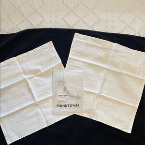 Cream Accent Pillow Covers linen texture new set of two